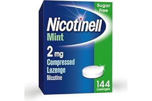 Nicotinell Mint Lozenge 2mg (144 Lozenges), Stop Smoking Aid, Sugar Free Nicotine Lozenges, Fresh Mint Flavour, 2mg Extra Strength for Heavy Smokers, Quit Smoking Aid
