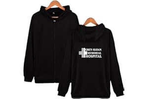 UBUB Grey's Anatomy Hoodie Männer Frauen Reißverschluss Jacke Grau Sloan Memorial Hospital Hooded Greys Anatomy Sweatshirt Junge Mädchen Hoody