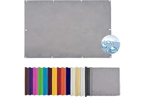 DANWU Sonnensegel Sonnenschutz Garten 1.2x2.2M Rechteckig Wasserdicht Camping Freizeit Balkonverkleidung Platten Winddicht und UV-beständig Resistant Reißfestigkeit inkl Befestigungsseile, Hellgrau