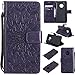 Produktbild Anlike Sonnenblume Prägung Motorola Moto G5 Plus (5.2 Zoll), Brieftasche Schutzhülle PU Leder Flip Hülle Wallet Case Tasche Cover Handytasche Schutzhülle Handy Zubehör Lederhülle Handyhülle mit Bookstyle mit Standfunktion Kredit Kartenfach - lila