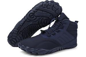 AONETIGER Barfußschuhe Winter Damen Herren Winterstiefel Gefüttert Warm Winterschuhe Wasserdicht Bequem Schneestiefel Rutschfeste Barfuss Schuhe