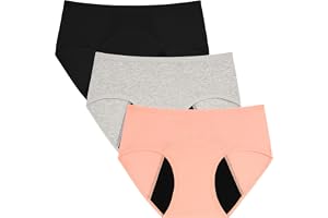 INNERSY perioder underkläder flickor bomull kalsonger läckagesäker menstruation trosor 3-pack