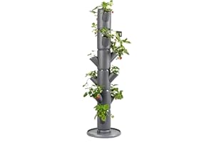 ‎GUSTA GARDEN Gusta Garden Sissi Strawberry Erdbeerbaum Classic Anthrazit - Hochbeet System Erdbeeren mit Wandhalterung - Garten & Balkon - 113 cm - 15L Erdvolumen