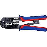KNIPEX Crimping tool for Western connectors with multi-component handles 190 mm, 97 51 10