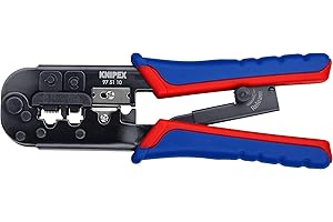 KNIPEX Pince à sertir pour fiches Western avec poignées multimatières 190 mm, 97 51 10