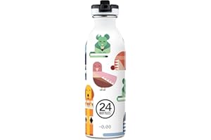 24 BOTTLES 24Bottles, Kids Bottle - Botella Agua Niños 500 ml, Cantimplora Infantil, Ideal para el Colegio, Botella Agua Acero Inoxidable 100% Hermética - Botella de Agua Personalizada Niña y Niño Ultraligera