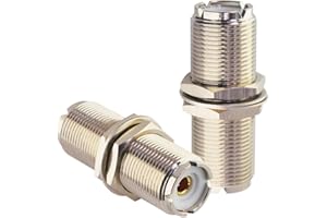 BOOBRIE UHF Femmina SO239 Connettori UHF Femmina a UHF Femmina Connettore da Paratia da SO239 a SO239 Adattatore UHF a Bassa Perdita Adattatore Coassiale da Femmina a Femmina da 4,5 cm Confezione da 2