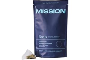 MISSION FUELLING EXTRAORDINARY Mission Focus | Yerba Mate Tea with Mint & Liquorice | Pyramid Tea Bags (10 Tea Bags)
