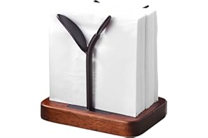 CONTRACONTACT Bardude, portatovaglioli in legno tropicale e metallo a forma di foglie, supporto per tovaglie, filtro per caffè, per banconi, tavoli da cucina, ristorante, bar