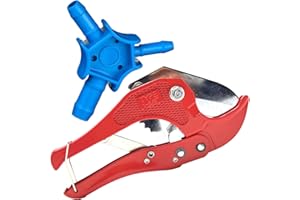 ANBOO Premium Werkzeugset für Verbundrohr, Rohrschneider für PVC Kunststoff & Mehrschichtverbundrohr bis 42mm + Kalibrierer 16 20 26 mm (Blau)