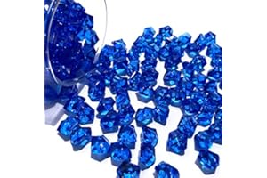 DAZZLEEX 150 pezzi pietra acrilica,Acrilico plastica trasparente pietra ghiaccio rocce tavolo Scatter coriandoli vaso riempitore, blu scuro