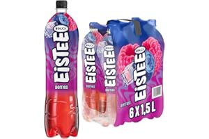 ‎RAUCH EISTEE Rauch Eistee Berries - Bester Fruchttee mit Himbeer & Heidelbeer Geschmack | Erfrischungsgetränk & Durstlöscher | Purer Tee Genuss | Ideal für alle Sorten | 6x 1,5 Liter PET Flasche