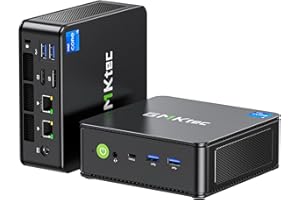 GMKtec Mini PC, K7 Plus 13ème Intel Core i7-13620H (10C/16T, jusqu'à 4.9GHz), Windows 11 Pro préinstallé 32Go DDR5 RAM (16GB*2)/1To PCIe Gen4 SSD Mini Desktop Computer, i225V Dual NIC/USB-C/USB4.0