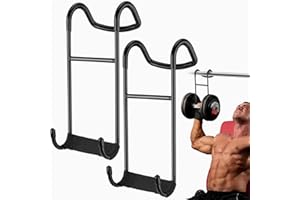 JUMRHFAN Dumbbell Spotter Hooks, 2 Pack Heavy Duty Dumbbell Rack, Dumb 220lbs Bell Storage Stand Holder, Barbell Attachment Arms, Weights Stand Holder For Home Gym Exercise(Black)