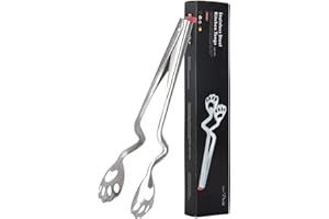 PARMEDU 304 Pinzas de Cocina de Acero Inoxidable Pinzas para Ensalada y Pinzas para Barbacoa Pinzas para Servir Diseño Patentado Adecuado para Cocina Servir Barbacoa Buffet, Modelo CK003