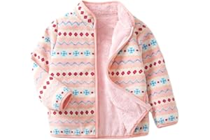 JiAmy Giacca in Pile per Bambini, Capispalla per Autunno Primavera Inverno Transizioni Stagioni Cappotto con Tasche e Cerniera per Ragazzi e Ragazze Fleece Jacket 1-10 Anni