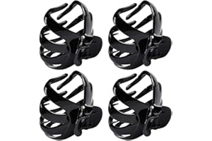 FOROREH 4er Große Haarkrallen Clips rutschfeste Octopus Haarkrallen Clip mit Griff Haarspangen Kopfbedeckungen für Frauen Dickes Haar (Schwarz)