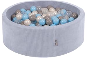 KiddyMoon Piscina 90X30cm/200 Palline In Schiuma Rotonda Morbida Per Bambini
