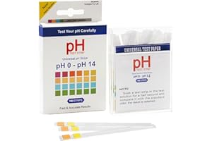 HUVZOR 100 Pièces feuilles de papier de test acide et basique (PH 0 à 14), bandelette urinaire, bandelette piscine, test ph piscine, pour aquariums, eau potable, piscine