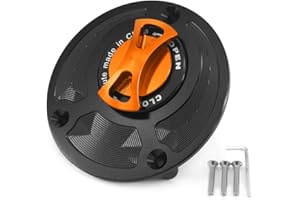 HEINMO Motorcycle CNC Quick Release Fuel Gas Tank Cap For Most Yama' R1 R3 R6 YZF FZ6 FZ09 MT01 MT07 MT09 XSR ABS 1998-2021 2022 2023 Keyless Fuel Cap (orange)