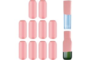 SUNNIFLY 10 Pz Tappi per Bottiglie a Prova di Perdite, Riutilizzabili, Altamente Elastici, in Silicone Morbido, per Shampoo, Lozione per Bagnoschiuma e Cosmetici (Rosa)