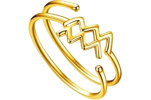 JEWMON Adjustable Zodiac Star Sign Ring for Women 925 Sterling Silver Astrology Ring 12 Constellation Ring Celestial Statement Open Ring Zodiac Jewellery Gifts for Birthday Christmas Day Gifts for Her