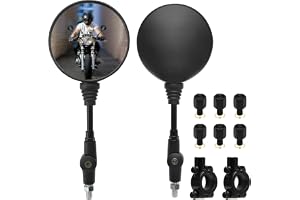 UOCAI Universal motorcykel backspegel set M8 M10 höger gänga vänster gänga styre klämma backspegel backspegel för ATV/skoter, kryssare / scooter
