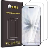 WFTE [2-Pack Screen Protector for iPhone 17/iPhone 17 Pro/18 Pro, 9H Hardness, Fingerprint-Free, Bubble-Free, Tempered Glass