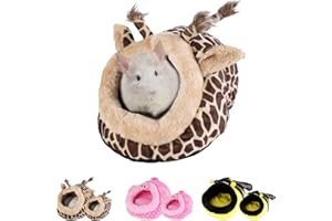 Urijk Panier pour Cochons d'Inde Adulte et Bébé en Peluche avec Coussin Amovible Ultra Doux et Confortable Nid Lit Maison Niche Grotte Abri Chaud pour Hérisson Hamster Chinchilla Écureuil Lapin Chat