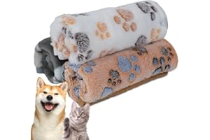CUEMOON 3 Pezzi Coperta per Cane Gatto Lavabile Soffice Durevole, Morbida Coperta in Pile per Cani e Gatti, per Cani, Gatti, Conigli E Altri Animali Domestici,S:40 * 60CM