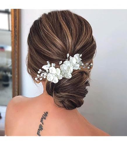 Pettine Per Capelli Da Sposa Da Giardino, Argilla Cremosa, Fiore In Ceramica, Foglia, Accessori Per Capelli Da Sposa Per La Sposa, Damigella D'onore, Regalo Per Ragazze - Foto 6