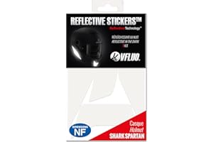 VFLUO SPARTAN™, retro reflective 4 stickers kit made for SHARK SPARTAN™ and adaptable to all helmets, 3M Technology™