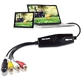 Audio Video Grabber USB 2.0, Videoadapter zur Bearbeitung, Hi8 VHS auf DVD Digitalisieren für Mac und Windows 10 with Scart/A