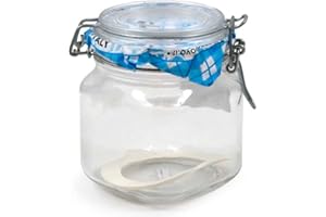 ACAN Tradineur - Tarro de vidrio hermético Primizie, incluye junta de goma, bote, frasco multiusos para almacenar conservas, legumbres, pasta, galletas, 13 x 10 cm, 750 ml