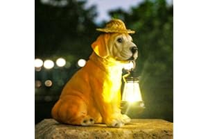 HIAME Figuras Decorativas de Jardín Con Luz Solar - Estatua de Elefante y Pato, Escultura Con Iluminación Solar, Adornos para Exteriores