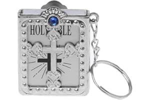 lijun Mini inglés Santa Biblia Llavero religioso Cristiano Jesús Cruz llaveros Regalo