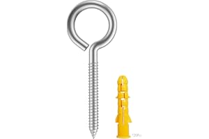 ZUSFUL 20 Stück 2-3/4 304 Edelstahl-Schraubösen, kleine Ösenschrauben, Zug-Augenschraube, Stahl, robuster Haken, robustes Lag-Gewinde, Augenschraube, 20 Stück 2-3/4