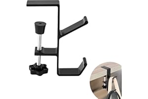 CXRYRZHE Clamp-On Desk Mount Bag Holder Hook Students' Desk Hook Women's Purse Hook with Adjustable Arm Clamp Backpack Handbag Headphones Holder Portable for Tables Heavy Duty Handbag Hanger Organizer