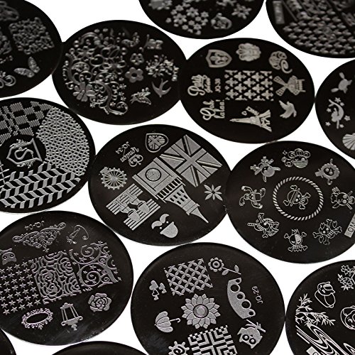 Kurtzy 30 Stück gemusterte Stamping Nagelplatten für Nail Art Nagelkunst / Nägel-Lackieren – 200 niedliche Designs mit Stempel und Schaber – Nail Art Dekoration & Designwerkzeuge und Zubehör perfekt für Mädchen oder Damen - 2