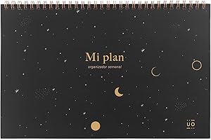 UO Organizador Semanal Planificador- Luna. Días sin numerar, 60 páginas, papel de calidad 90gr, 280x180mm