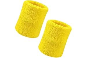 Vidillo 2 Pack 4 inch Wrist Bands Sweatbands Soft Thick Cotton Wrist Bands for Tennis Gym Soccer Basketball Running