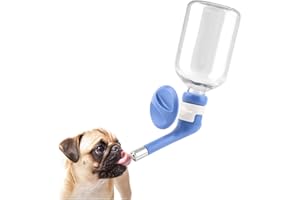 Andiker Bez kapania dozownik wody dla zwierząt domowych, klatka buda dla psów butelka na wodę czajnik dla zwierząt domowych może być podniesiona i obniżona woda do karmienia (niebieski)