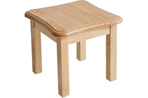 Aibiju Fußbank Holz, Kleiner Fußhocker, Bank Hocker, Schemel, Sitzhocker, niedriger Blumenhocker, Tritthocker aus Holz (Natürlich)， JPRF-1352