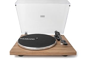 VULKKANO TD10 Tocadiscos con Brazo de precisión, Ecualizador Fono/línea Integrado y diseño Elegante Compatible con vinilos de 33 y 45 RPM.