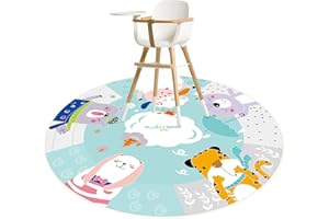 BOLAAZUL Splat Mat for Baby High Chair 43.3", Waterproof Easy Clean Splash Mat Weaning Pet Spill Mat with Non-Slip Bottom for Baby Toddler Weaning/Arts Crafts/Play Time/Table Cloth