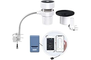 ECOWITT Stazione Meteo con Sensore Esterno Wireless, 7 in 1 WI-FI Stazioni Meteo ad Ultrasuoni con Sensore Pluviometro, Previsioni Meteo per Casa GW1103 868 MHZ