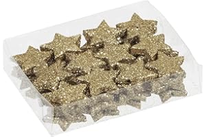 MIJOMA Streudeko 3D-Glitzersterne Glitzer-Sterne Streusterne Tischdekoration, Elegante und Moderne Dekoration für Weihnachten, Geburtstag, Hochzeit, Silvester (Größe: 2.5 cm - 48 Stück, Gold)