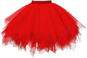 GOOBGS Damen 50er Ballettrock Multi-SchichtenVintage Ballet Blase Firt Tulle Petticoat Puffy Tutu