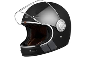 ORIGINE Casco Moto Integral Vintage ECE Homologado Cáscara de Fibra de Vidrio con Visera