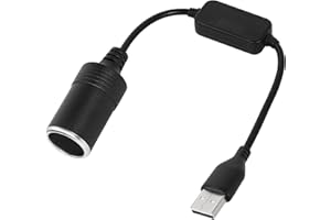 CERRXIAN Câble convertisseur USB A mâle vers prise allume-cigare femelle 12 V pour enregistreur de conduite, chien électronique